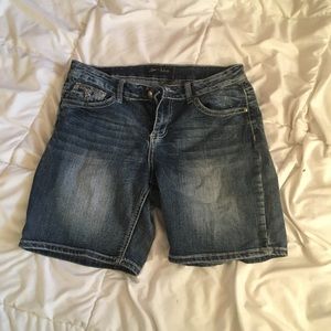 Indigo denim jean shorts